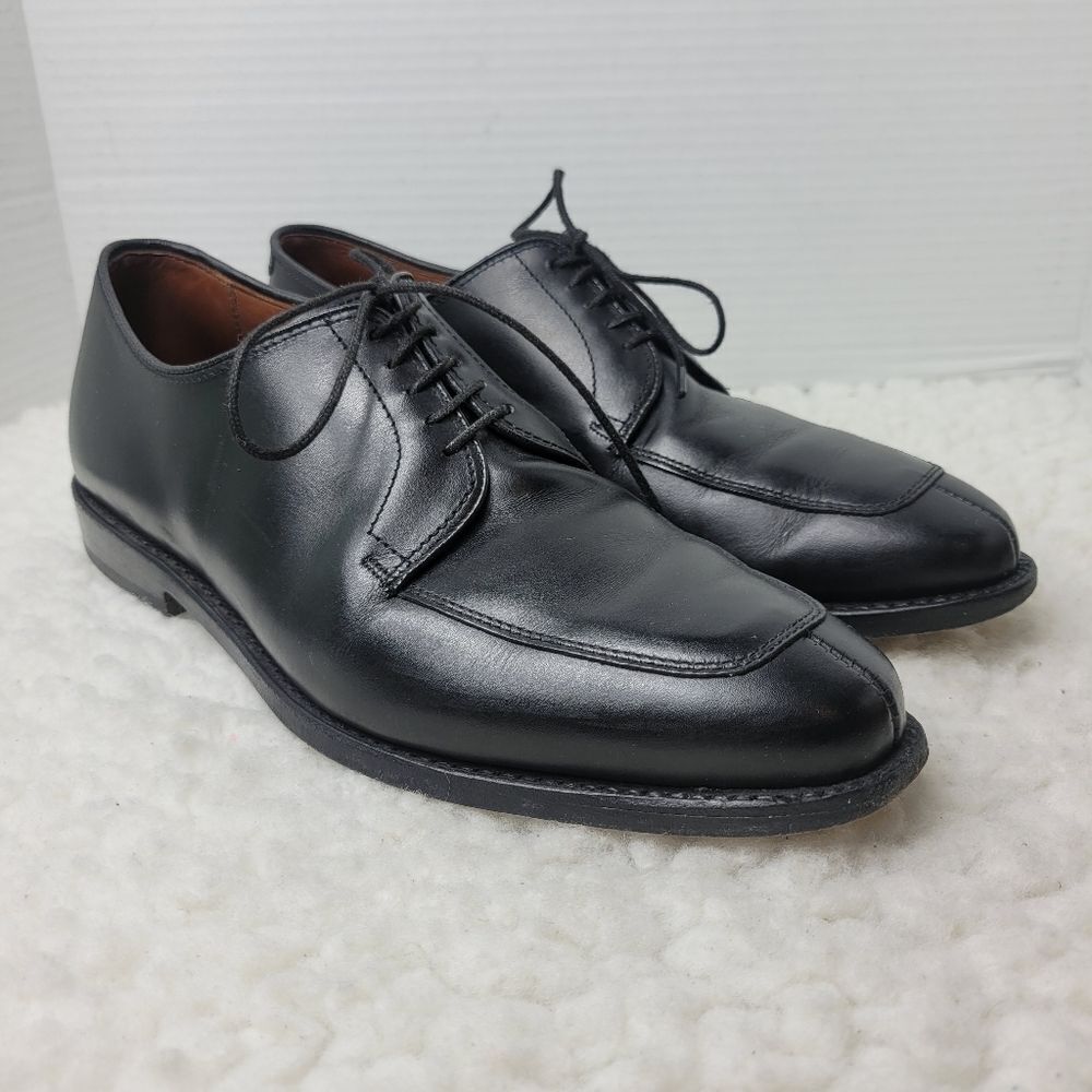 Allen Edmonds Delray Mens Derby  Size 10D Split Toe Dress Shos Black Leather